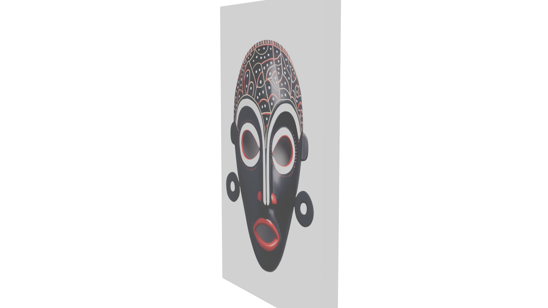 Stylized African Mask 3D Model - Professional 3D Model Render 13