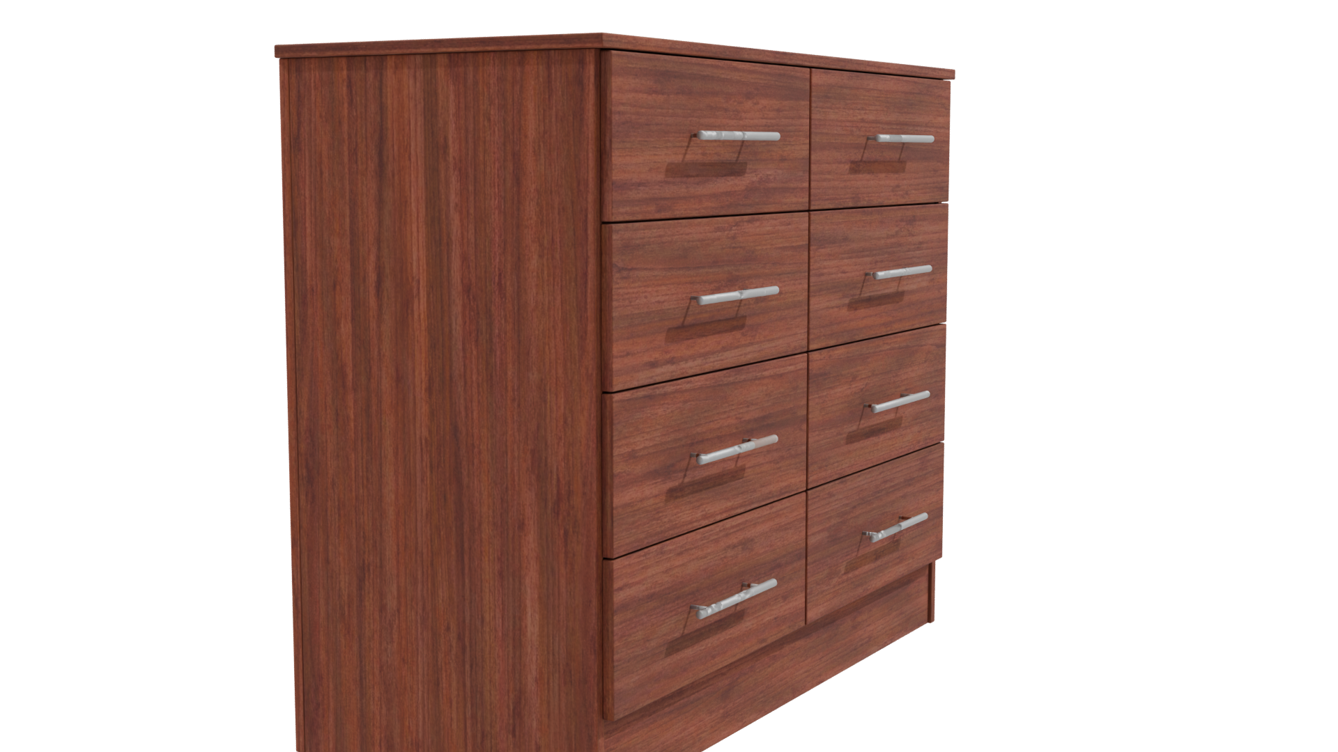 Wooden Modern 8-Drawer Dresser - Professional 3D Model Render 9