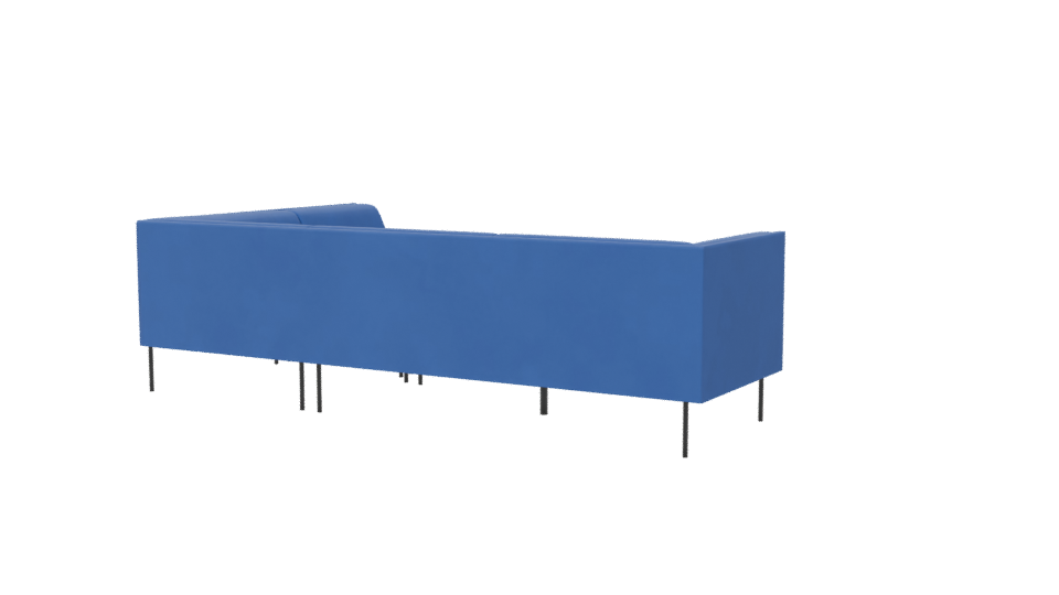 Stylish Blue Sectional Sofa 3D Model - Professional 3D Model Render 6