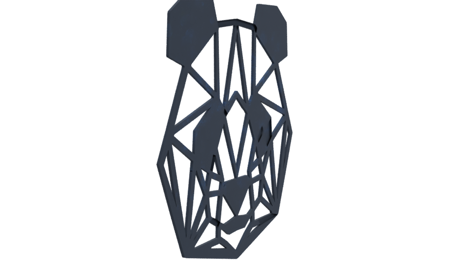 Stylized Panda Head 3D Model - Professional 3D Model Render 3