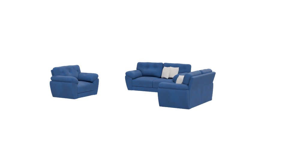 SALA 321 Azul Sofa Set 3D - Professional 3D Model Render 12