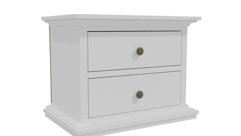 Elegant Two-Drawer Nightstand 3D - Professional 3D Model Render 10