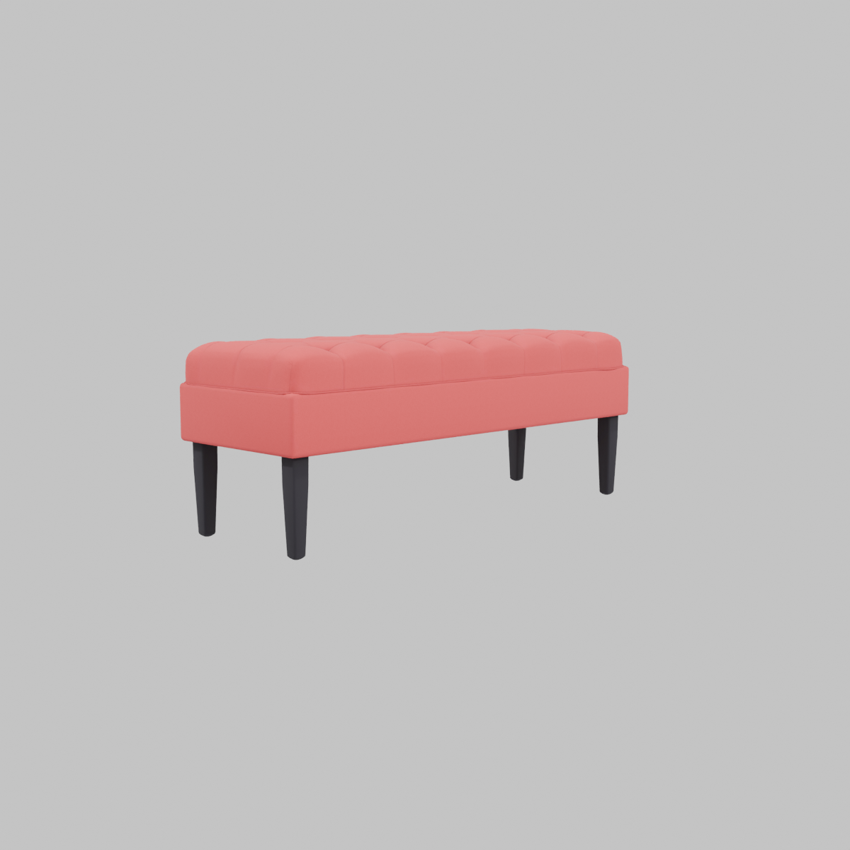Banqueta Wood Capitone Pu Rojo
