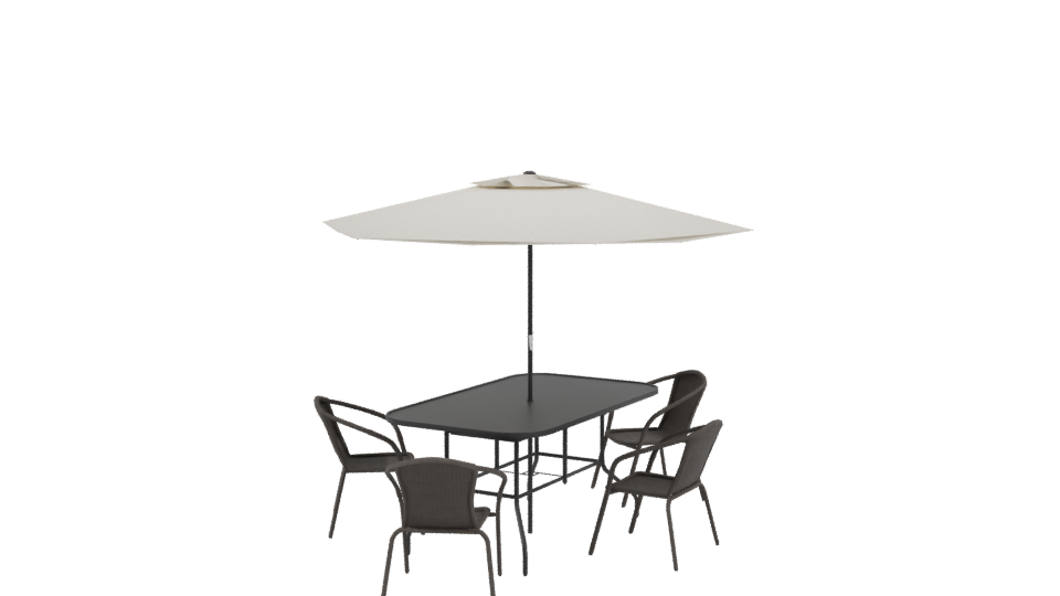 Modern Outdoor Dining Set 3D - Professional 3D Model Render 3