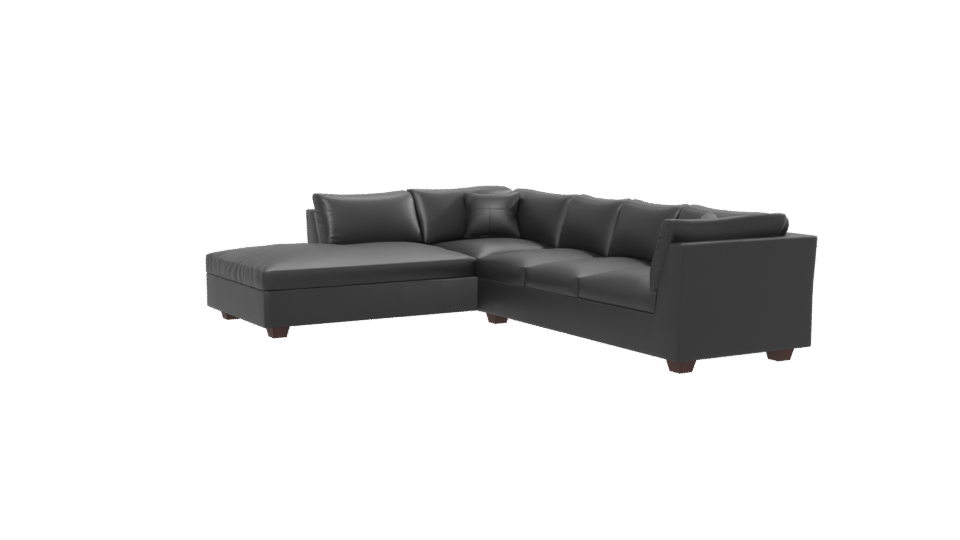 Contemporary Black Leather Sofa 3D - Professional 3D Model Render 13
