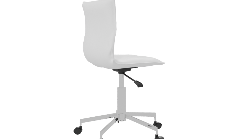 Minimalist White Office Chair 3D - Professional 3D Model Render 7