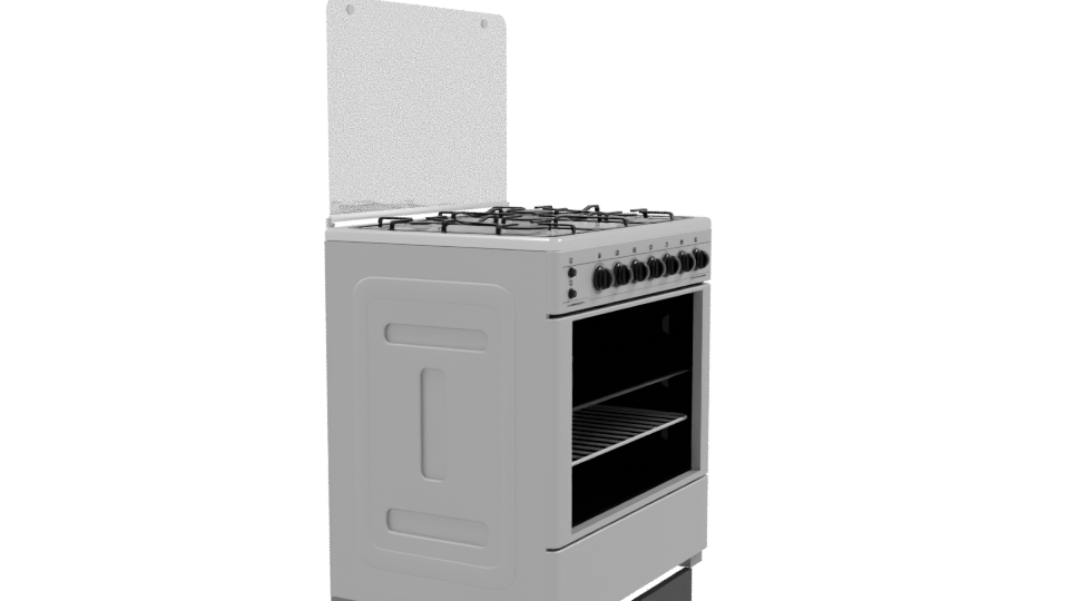 Stylish Gas Range Cooker Model - Professional 3D Model Render 9