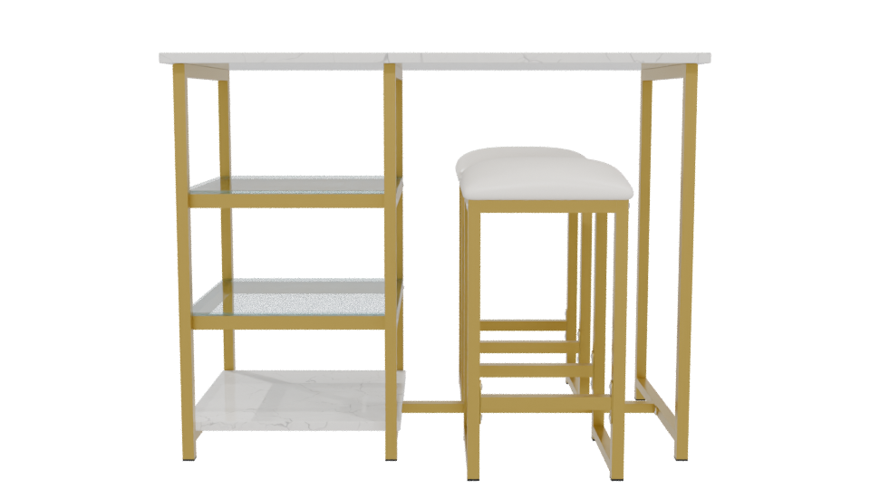 Stylish Modern Bar Table Set - Professional 3D Model Render 5