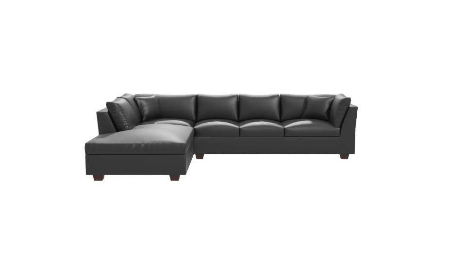 Contemporary Black Leather Sofa 3D - Professional 3D Model Render 11