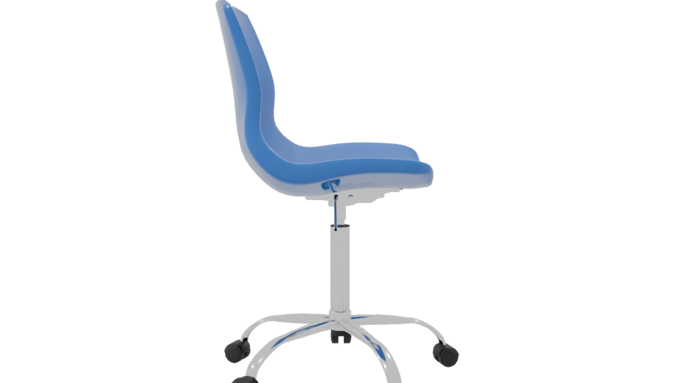 Modern Blue Office Chair 3D - Professional 3D Model Render 8