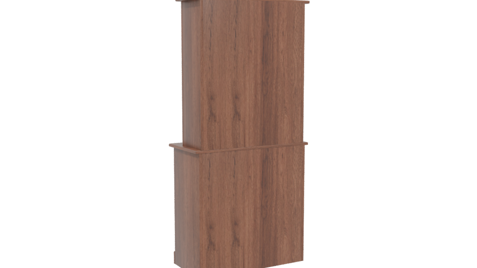 Stylish Wooden Display Cabinet 3D - Professional 3D Model Render 4