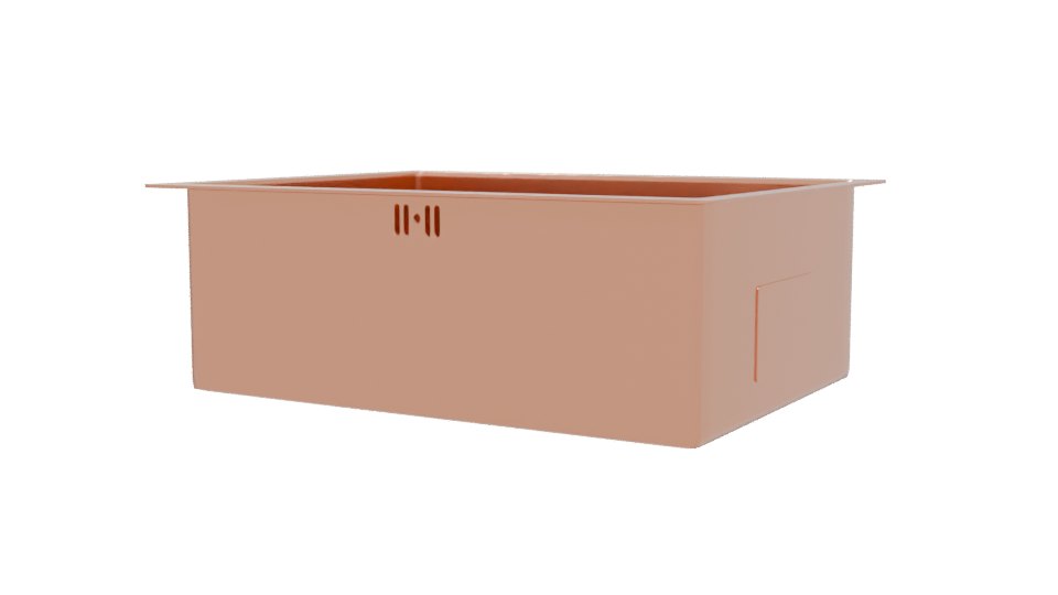 Stylish Rectangular Copper Basin 3D - Professional 3D Model Render 6