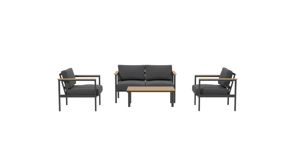 Stylish Outdoor Seating Set 3D Model - Professional 3D Model Render 2