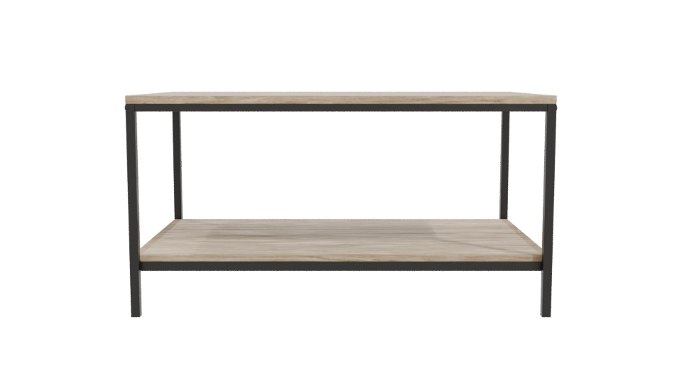 Rustic Wooden Table with Metal Frame 3D Model - Professional 3D Model Render 11