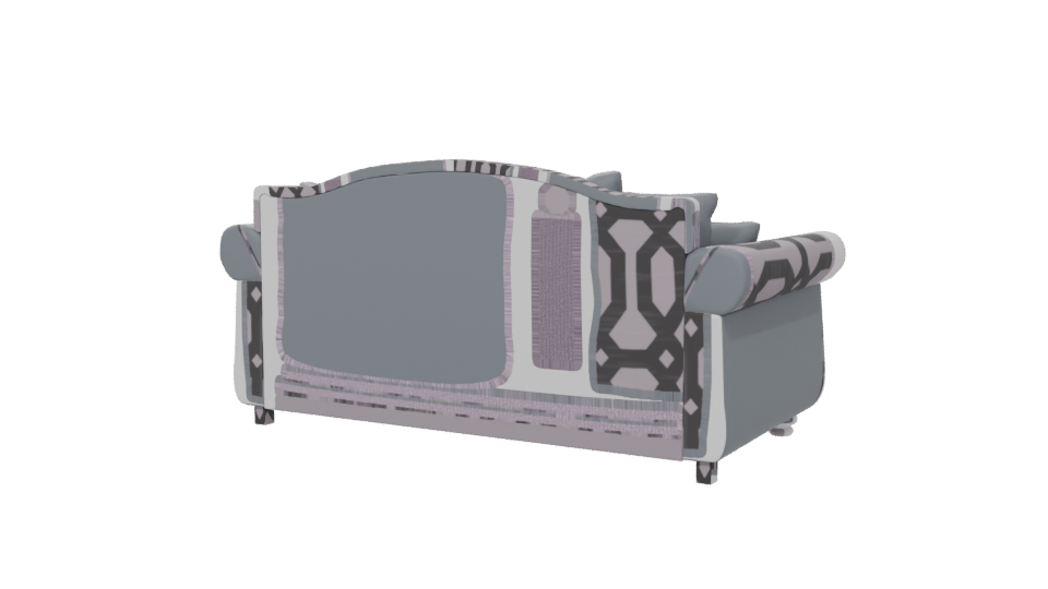 Elegant Vintage Sofa with Decorative Cushions - Professional 3D Model Render 6