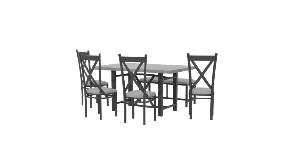 Stylish Dining Table Set 3D - Professional 3D Model Render 6