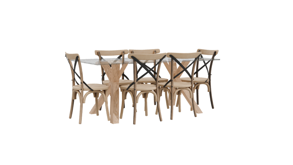 Riviera Glass Dining Set 3D - Professional 3D Model Render 10