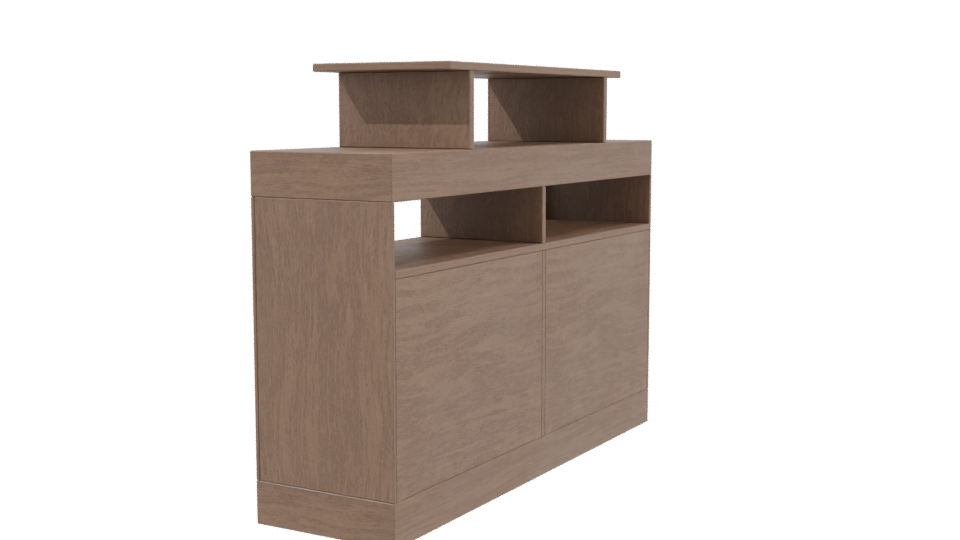 Contemporary Wooden Console Table 3D - Professional 3D Model Render 3