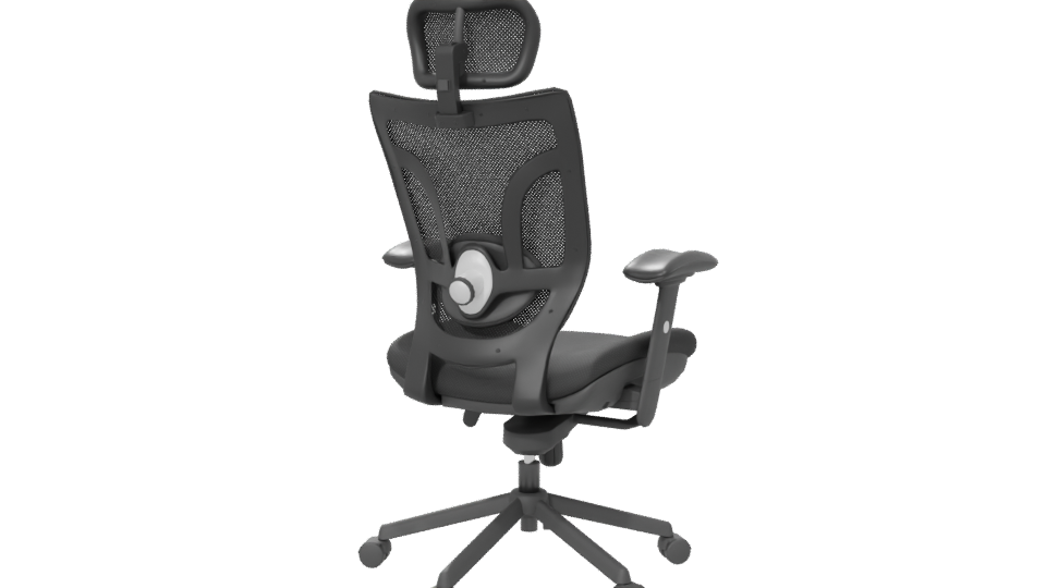Ergonomic Black Office Chair Model - Professional 3D Model Render 6