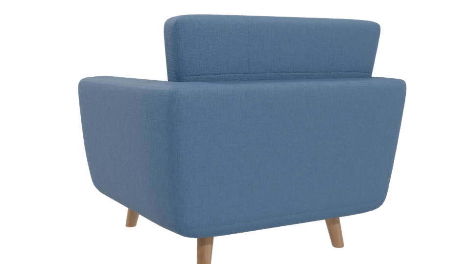 Stylish Modern Fabric Armchair 3D Model - Professional 3D Model Render 4