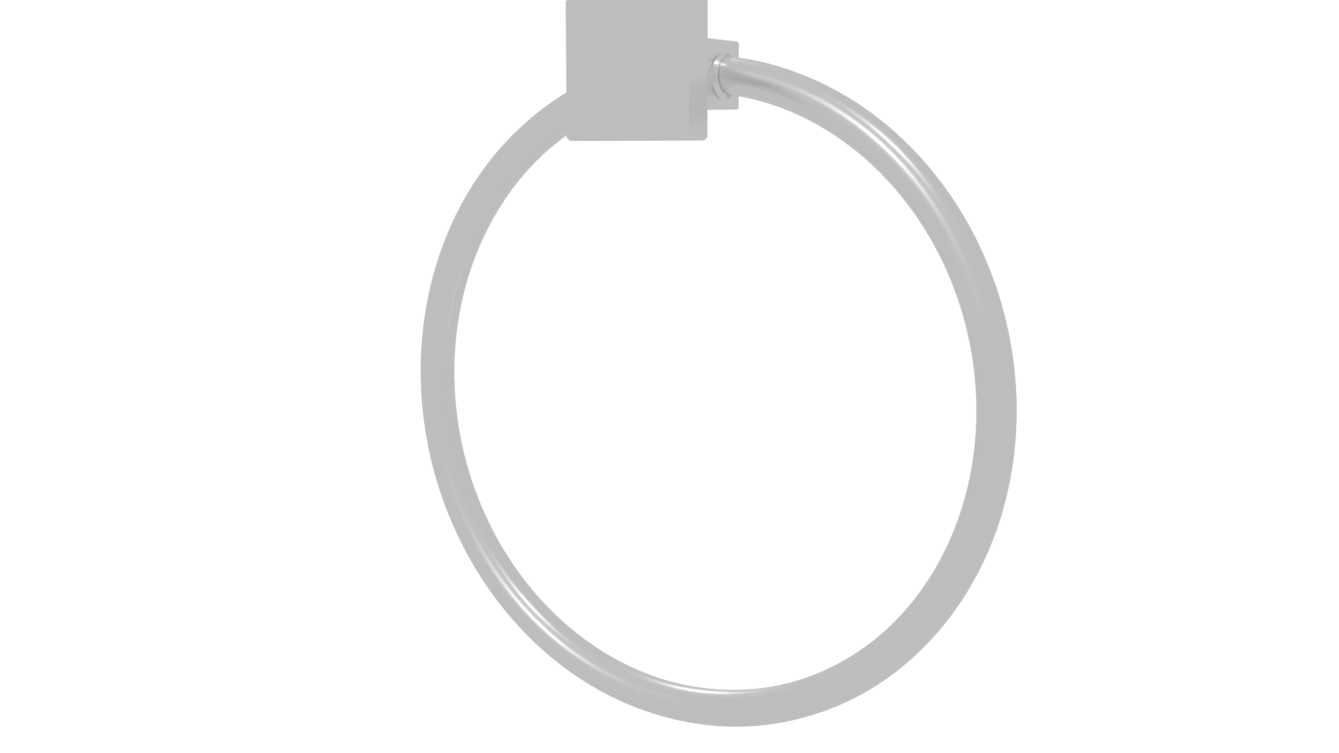 Modern Steel Towel Ring 3D - Professional 3D Model Render 6