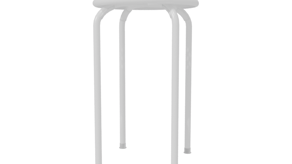 White Perforated Stool 3D Model - Professional 3D Model Render 7