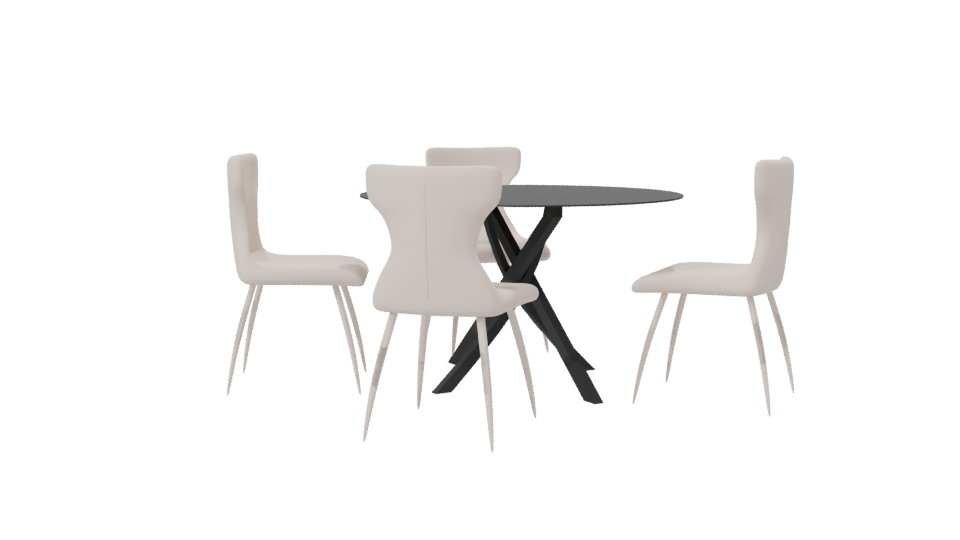 Contemporary Dining Table Set 3D - Professional 3D Model Render 7