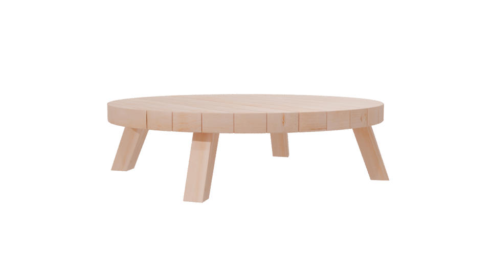 Contemporary Wooden Coffee Table 3D Model - Professional 3D Model Render 7
