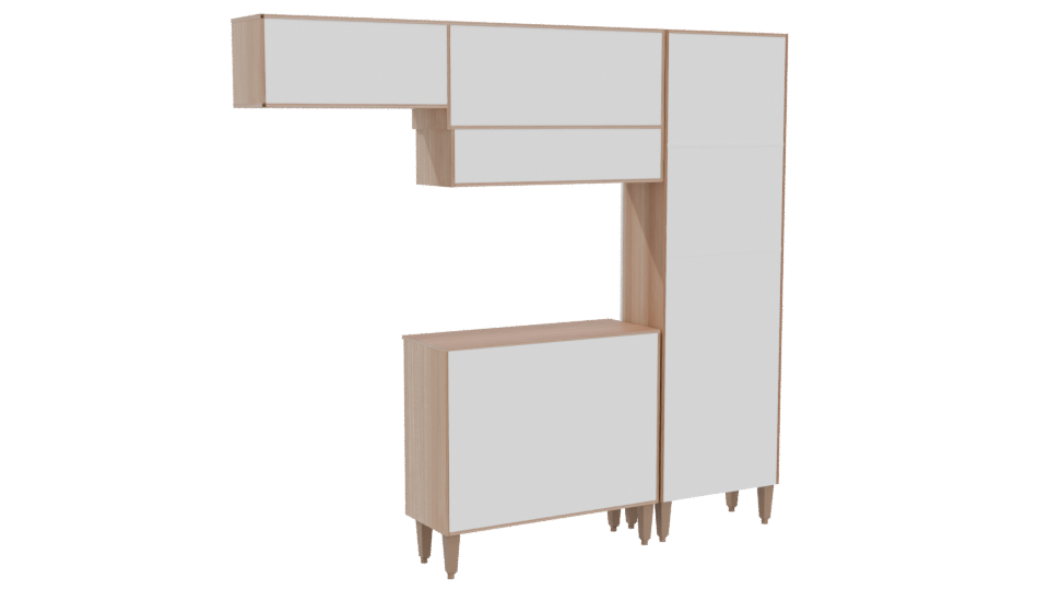 Stylish Wooden Cabinet Model - Professional 3D Model Render 4