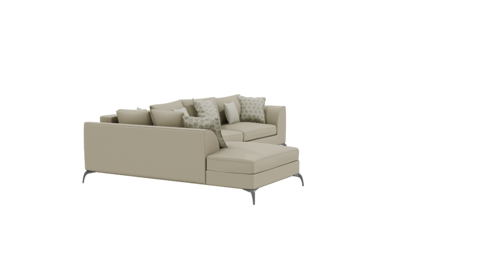 Elegant Modern Sectional Sofa 3D Model - Professional 3D Model Render 9