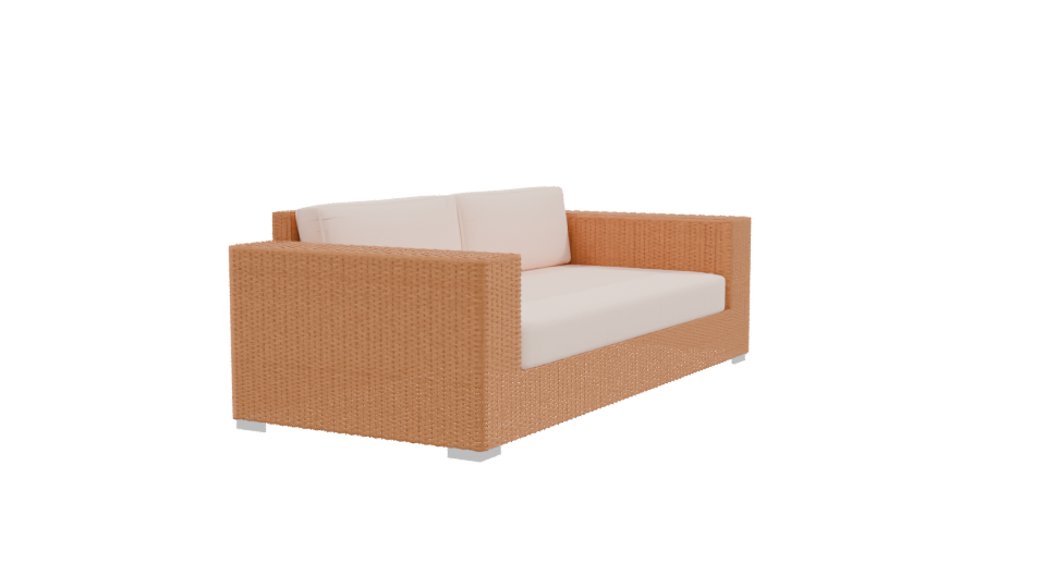 Stylish Outdoor Rattan Sofa 3D Model - Professional 3D Model Render 9