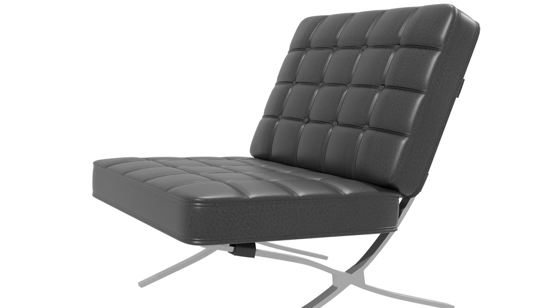 Stylish Black Minimalist Lounge Chair 3D Model - Professional 3D Model Render 13