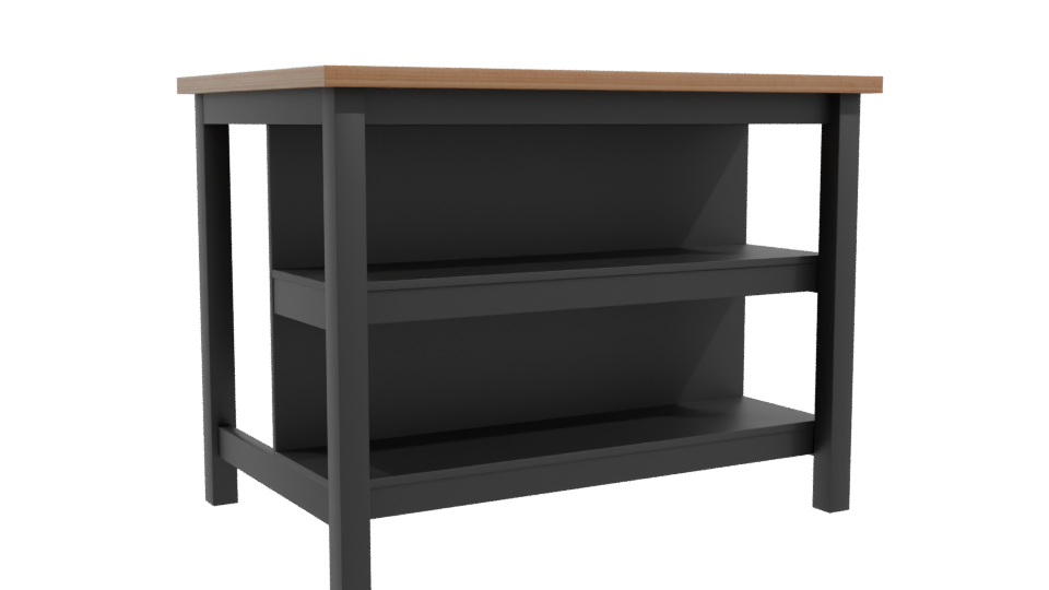 Industrial Metal and Wood Storage Table 3D Model - Professional 3D Model Render 10