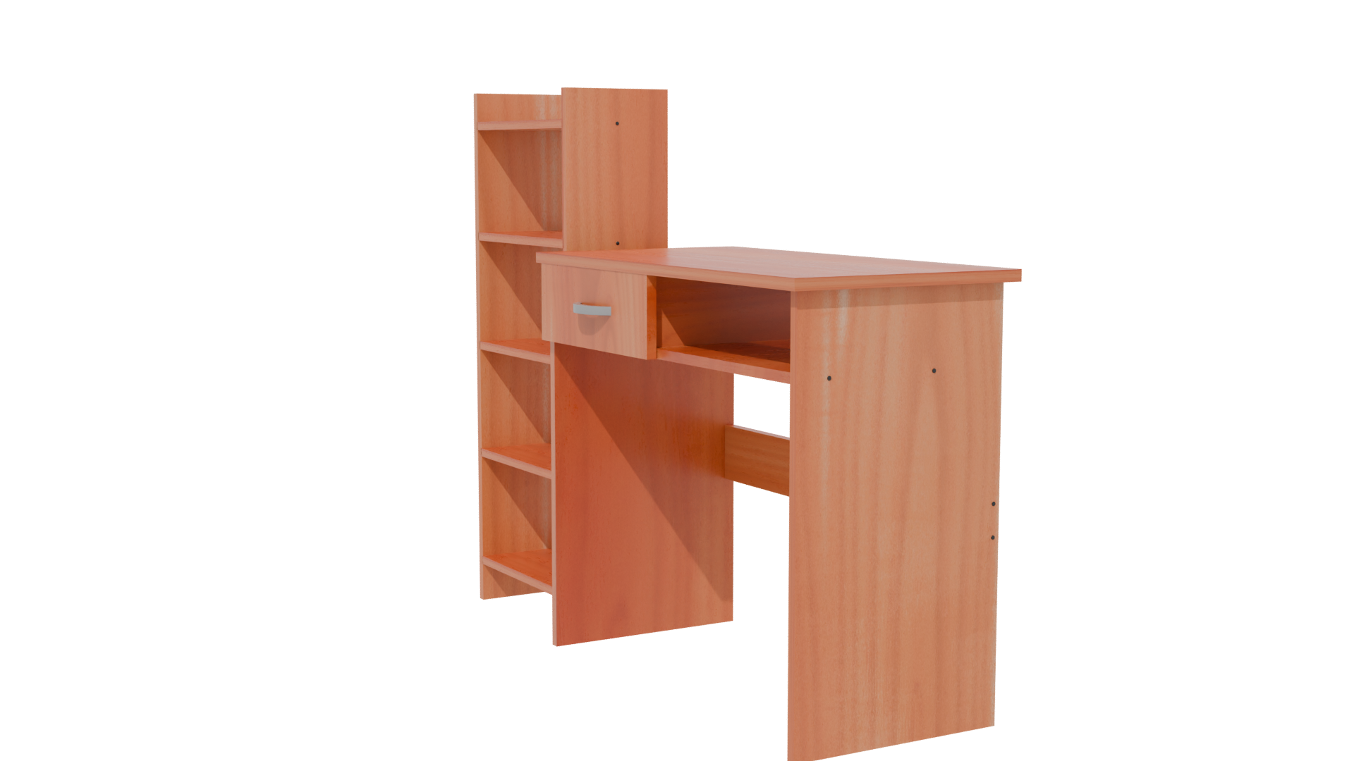 Stylish Wooden Desk and Shelf Set 3D Model - Professional 3D Model Render 13