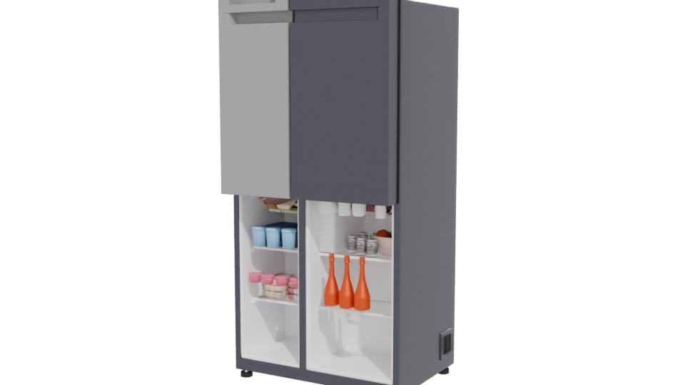 Sleek Black Refrigerator Model 3D - Professional 3D Model Render 12