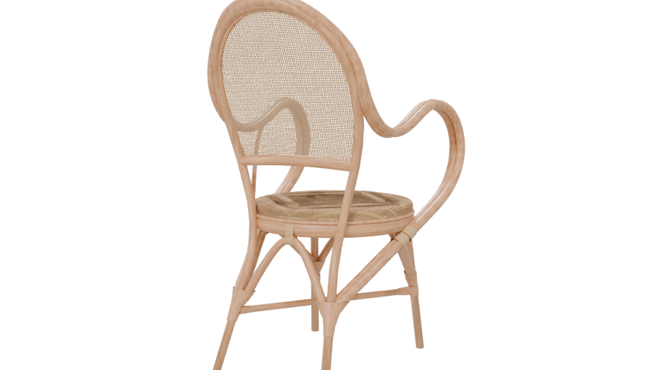 Elegant Wicker Dining Chair 3D Model - Professional 3D Model Render 6