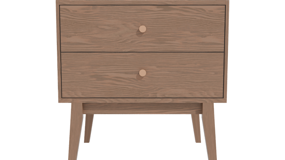 Stylish Wooden Nightstand Model 3D - Professional 3D Model Render 11