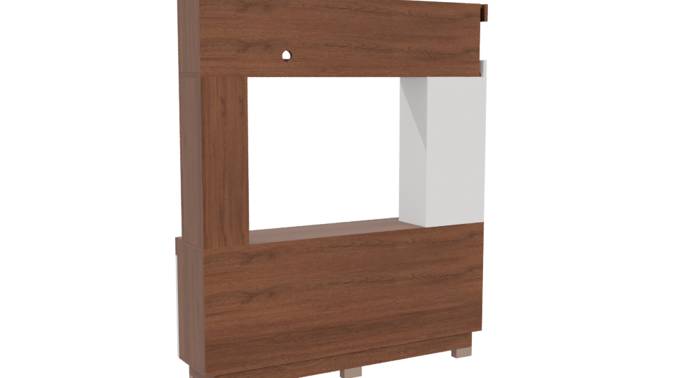 Stylish Wooden TV Stand Model - Professional 3D Model Render 4