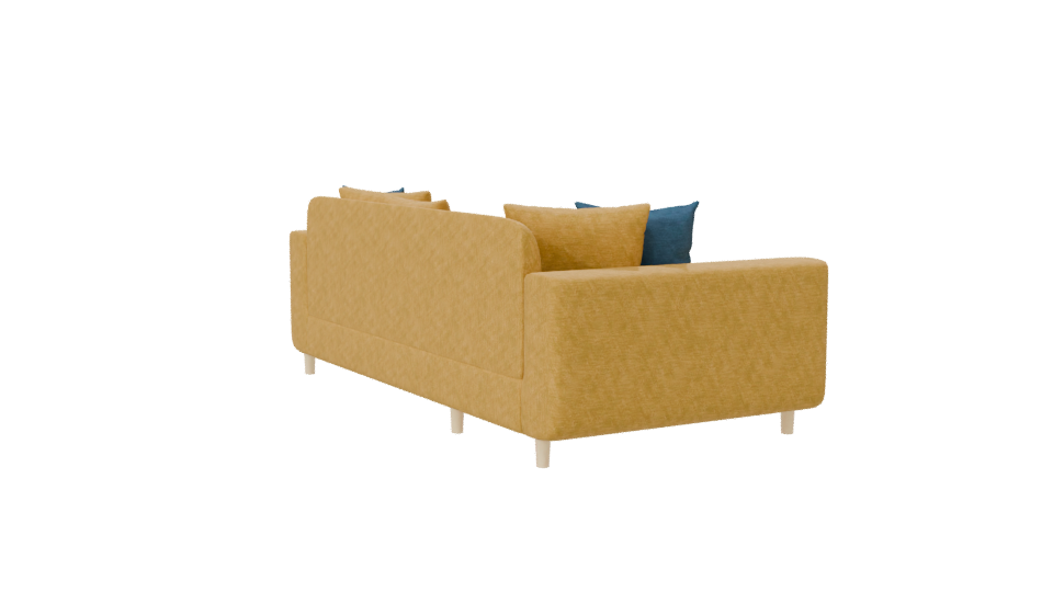 Stylish Yellow L-Shaped Sofa 3D Model - Professional 3D Model Render 7
