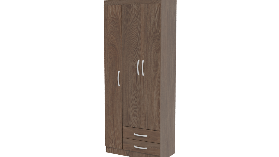 Stylish Wooden Wardrobe Model - Professional 3D Model Render 12