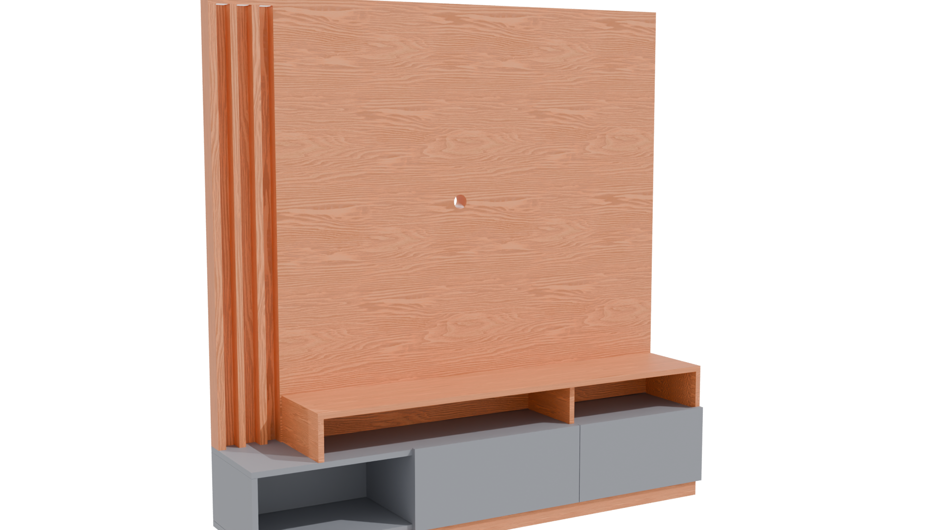 Stylized Wooden Wall Panel 3D - Professional 3D Model Render 10