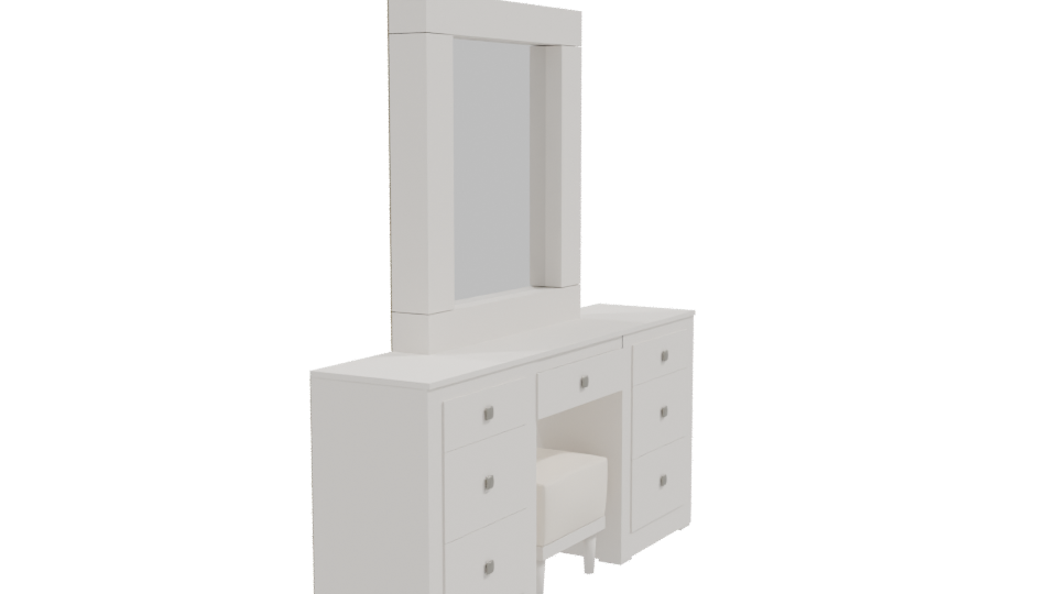 Elegant White Vanity Set 3D - Professional 3D Model Render 9