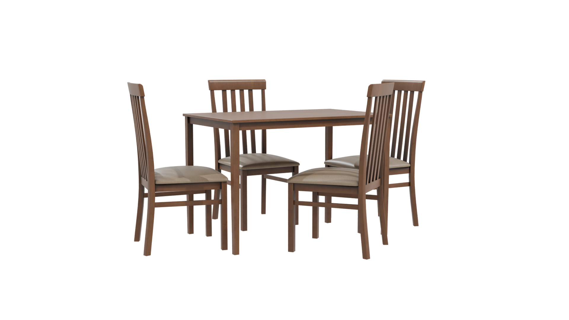 Stylish Wooden Dining Set 3D - Professional 3D Model Render 10
