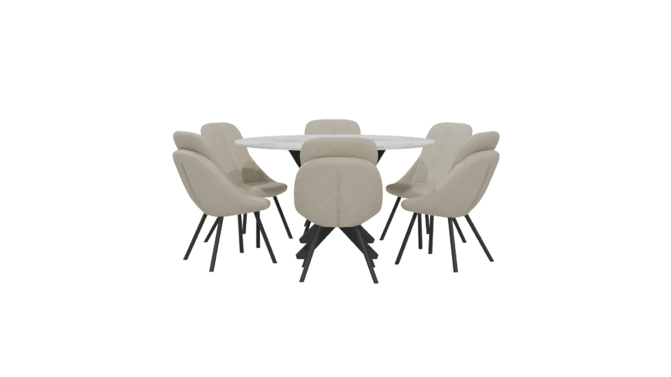 Stylish Dining Table Set 3D - Professional 3D Model Render 5