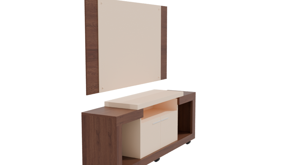 Modern Wooden Entertainment Center 3D Model - Professional 3D Model Render 9