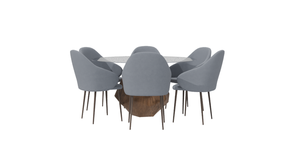 Round Dining Table Set 3D - Professional 3D Model Render 7