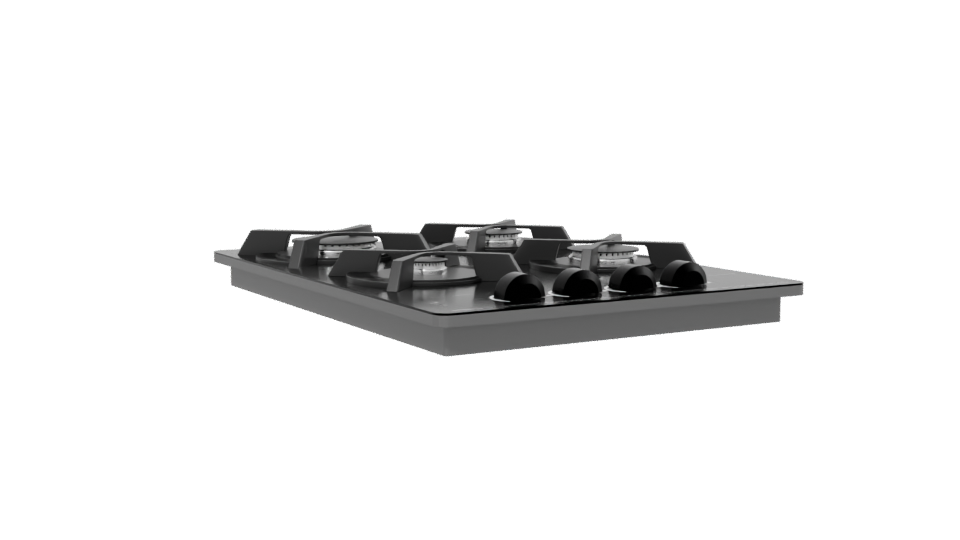 Sleek Gas Cooktop 3D Model - Professional 3D Model Render 13