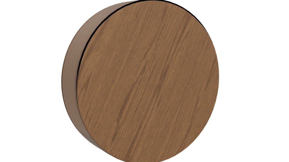 Stylish Round Wooden Mirror 3D - Professional 3D Model Render 4