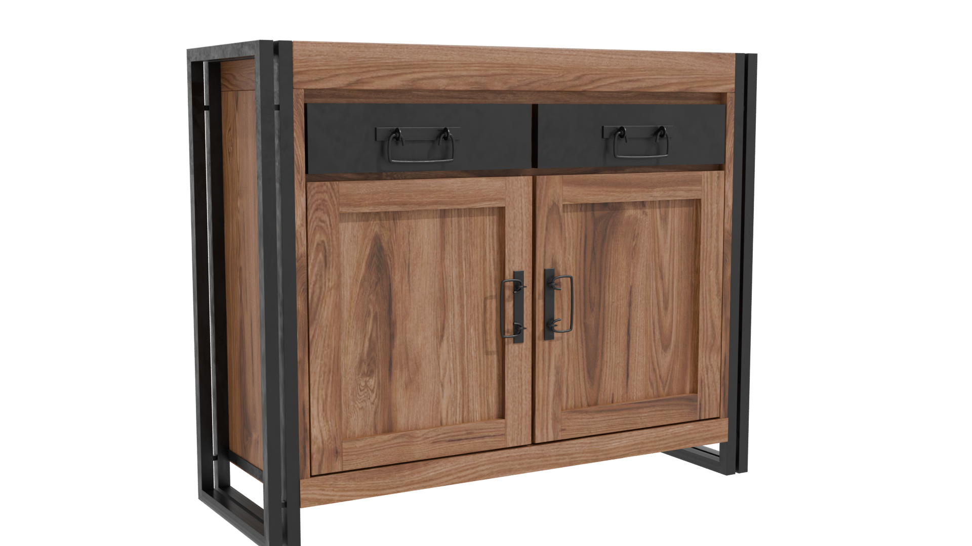 Stylish Wooden Storage Cabinet 3D - Professional 3D Model Render 10