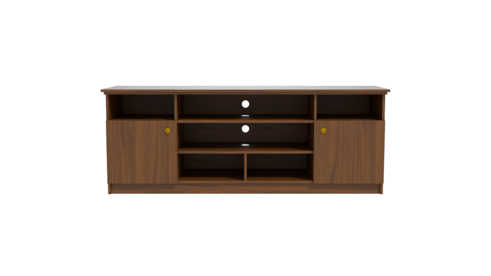 Modern Wooden TV Stand 3D Model - Professional 3D Model Render 11